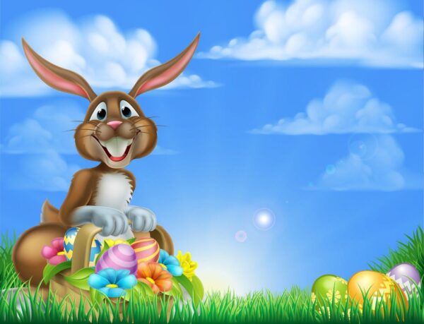 Happy Brown Easter Bunny Wall Mural