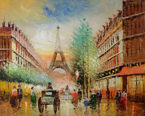 Old View of Spectacular Eiffel Tower Wall Mural