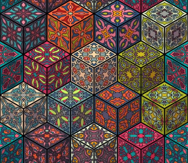 Rhombus Tribal Pattern Wall Mural